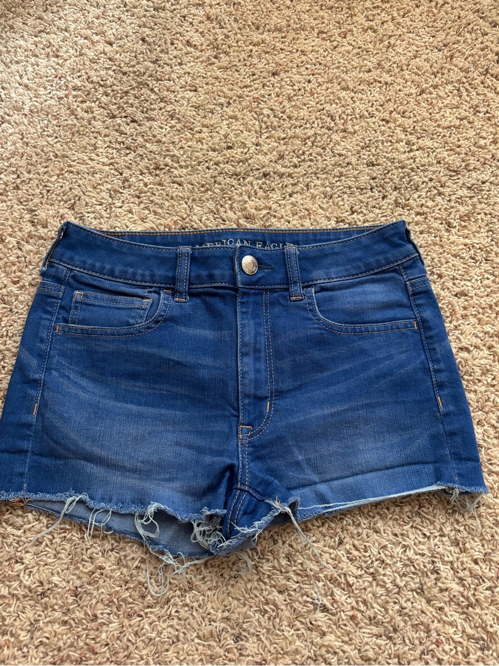 American Eagle Outfitters Blue Distressed Denim Jean Cutoff Shorts